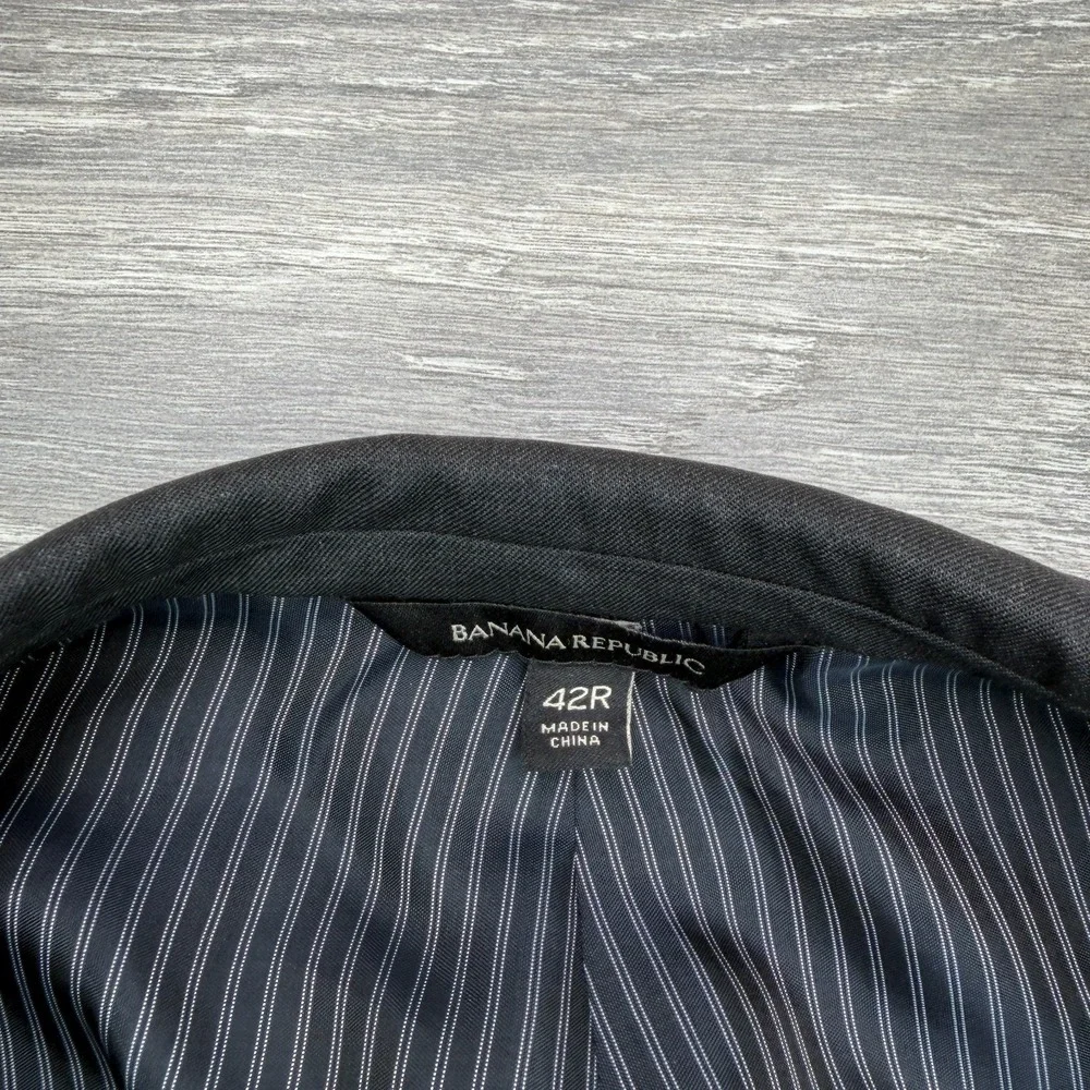 Banana Republic Marzotto Italy Wool Blazer Mens 42R Charcoal Sport Coat Jacket
